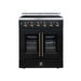 Forno Galiano 30-inch electric range in black front view
