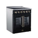 Forno Galiano 30-inch electric range in black left angled view
