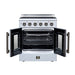 Forno Galiano 30-inch electric range in white front view with the door open