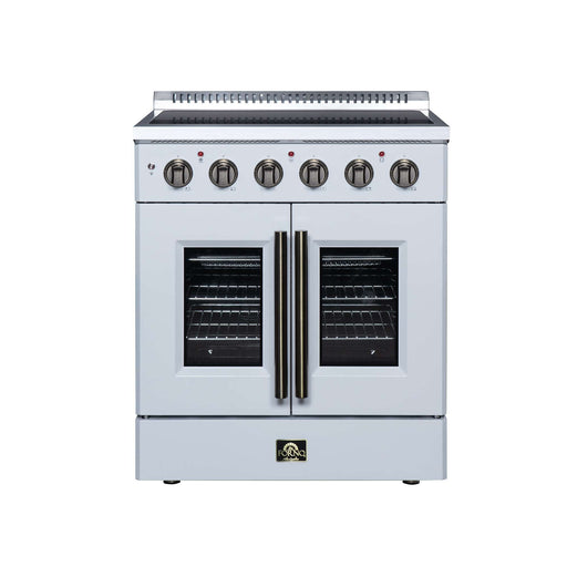 Forno Galiano 30-inch electric range in white front view