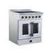 Forno Galiano 30-inch electric range in white left angled view