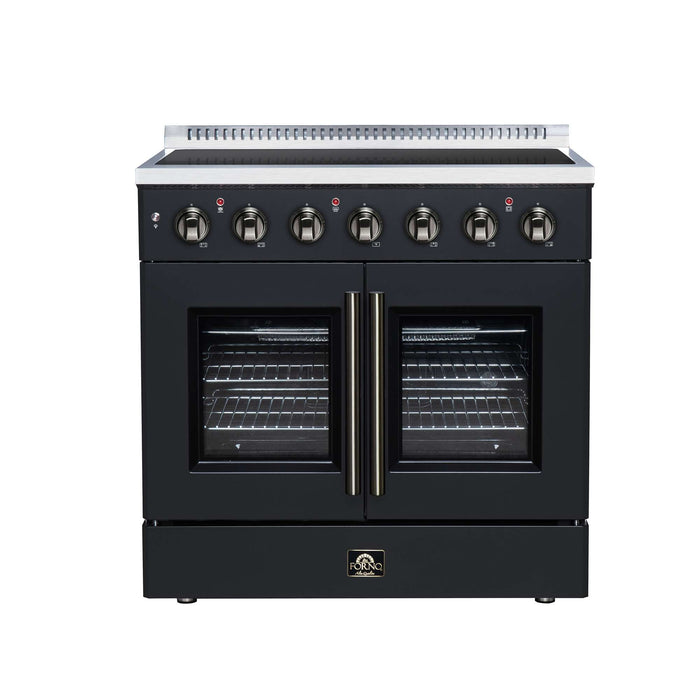 Forno Galiano 36-inch electric range in black front view