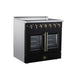Forno Galiano 36-inch electric range in black left angled view