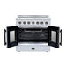 Forno Galiano 36-inch electric range in white front view with the door open