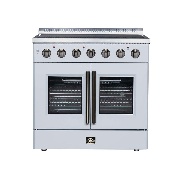 Forno Galiano 36-inch electric range in white front view