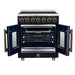 Forno Massimo 30-inch electric range in black front view with the door open