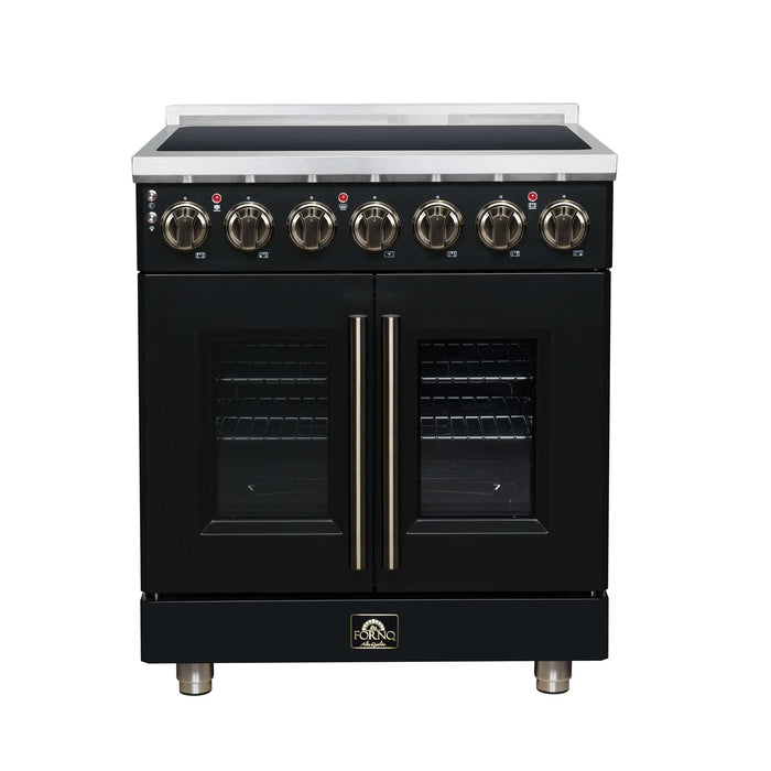 Forno Massimo 30-inch electric range in black front view