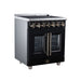 Forno Massimo 30-inch electric range in black left angled view