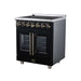 Forno Massimo 30-inch electric range in black right angled view