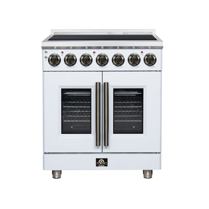 Forno Massimo 30-inch electric range in white front view