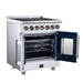 Forno Massimo 30-inch electric range in white left angled view with the door open