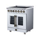 Forno Massimo 30-inch electric range in white right angled view