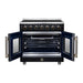Forno Massimo 36-inch electric range in black front view with the door open