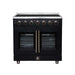 Forno Massimo 36-inch electric range in black front view