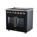 Forno Massimo 36-inch electric range in black right angled view