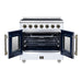 Forno Massimo 36-inch electric range in white front view with the door open