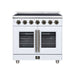 Forno Massimo 36-inch electric range in white front view