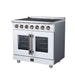 Forno Massimo 36-inch electric range in white right angled view