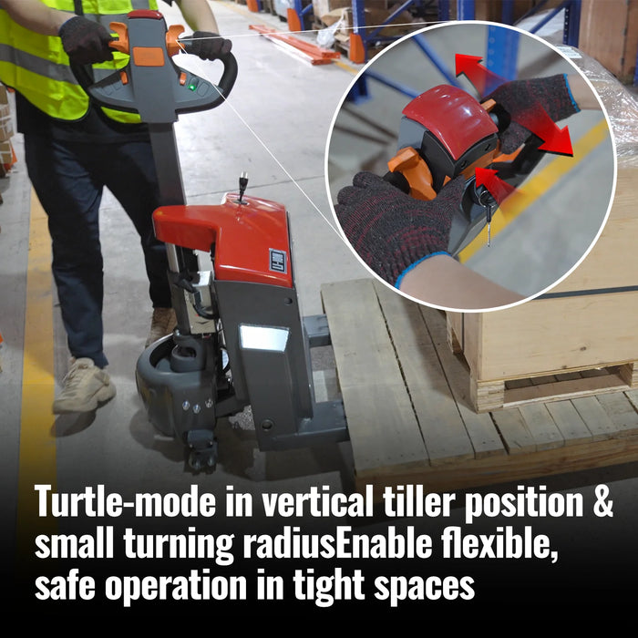 3300lbs Lithium-ion Electric Pallet Jack,  45"x27" Fork,  24V 40Ah Battery,  Walkie Type Truck,  EPT33