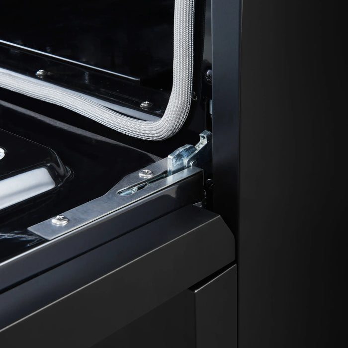 Forno Paolo 30-Inch Freestanding Electric Range in Black with Antique Brass Handle (FFSEL6011-30BLK)