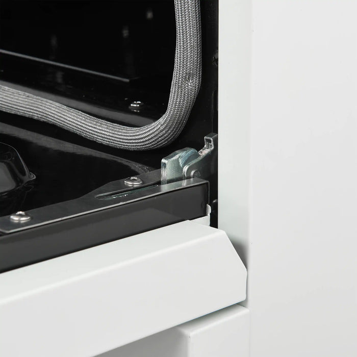 Forno Paolo 30-Inch Freestanding Electric Range in White with Antique Brass Handle (FFSEL6011-30WHT)