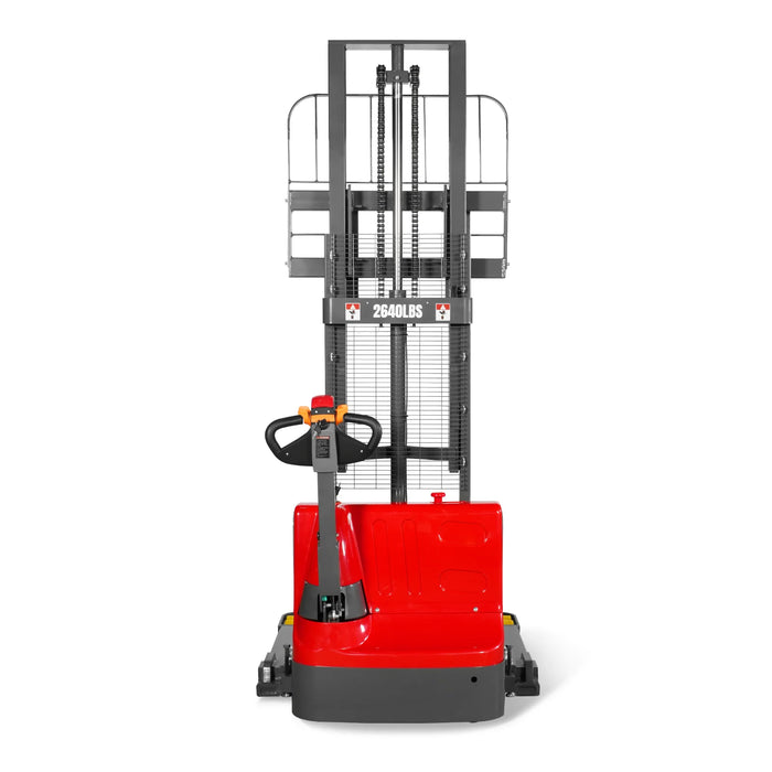 2640lbs Electric Straddle Stacker,  98" Lift,  Adjustable Legs & Forks — view 27