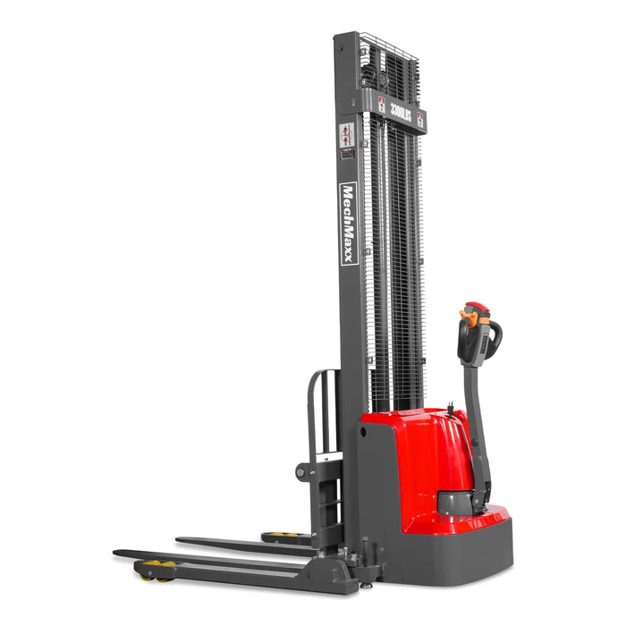 3300lbs Electric Straddle Stacker,  138" Lift,  Adjustable Legs & Fork — view 23