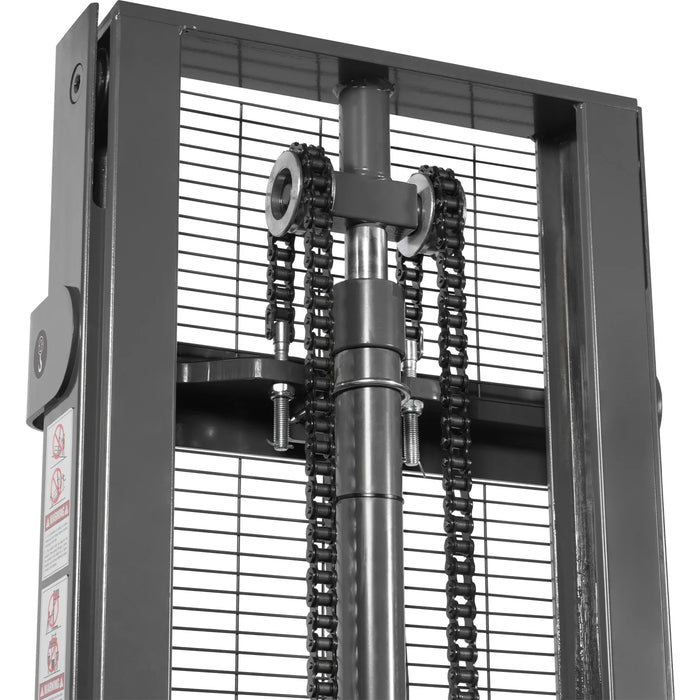 3300lbs Electric Straddle Stacker,  118" Lift,  Adjustable Legs & Fork — view 17