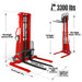 3300lbs Semi-Electric Straddle Stacker,  118" Lift,  Adjustable Legs & Forks,  S33-118S