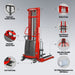 3300lbs Semi-Electric Straddle Stacker,  138" Lift,  Adjustable Legs & Forks,  S33-138S