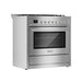 Empava 36 inch freestanding gas range EMPV-36GR12, left side view