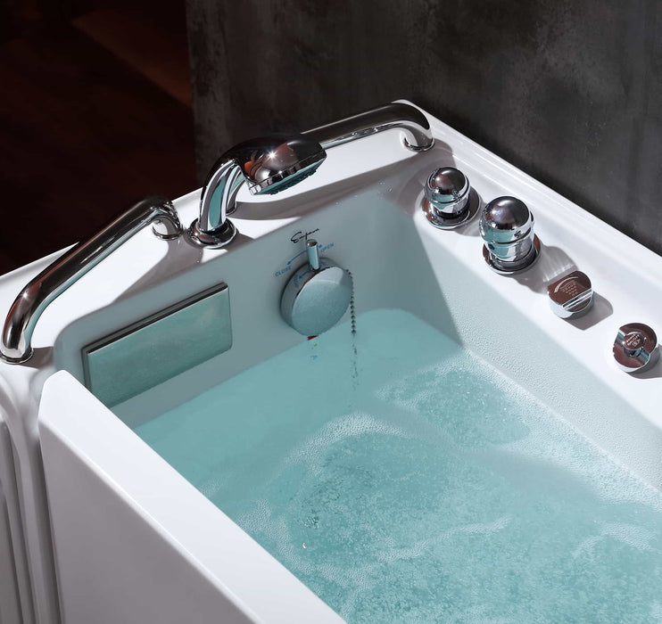 Empava 53" Freestanding Walk-in Whirlpool Bathtub with Left Drain EMPV-53WIT02 Empava
