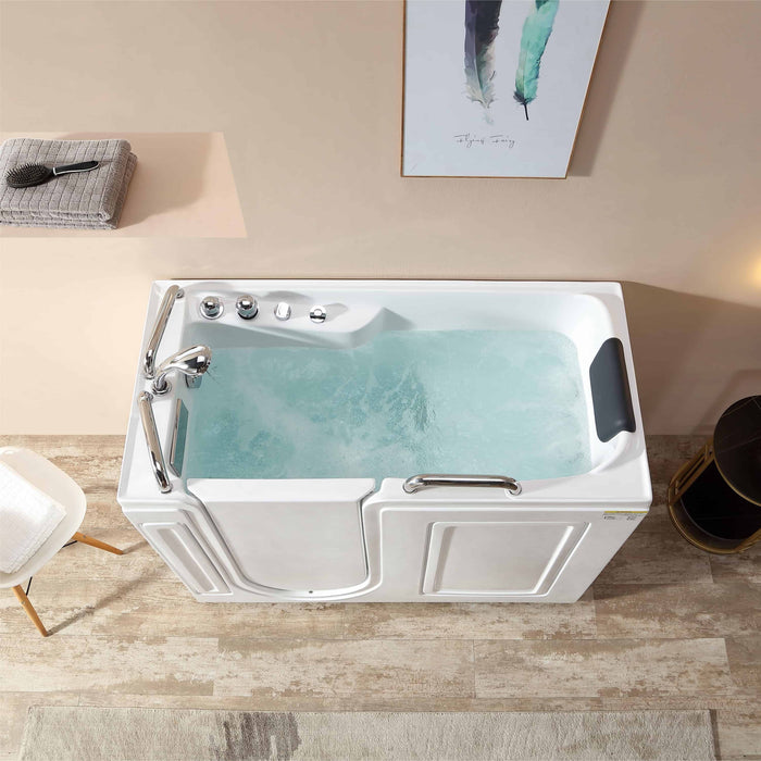 Empava 53" Freestanding Walk-in Whirlpool Bathtub with Left Drain EMPV-53WIT02 Empava