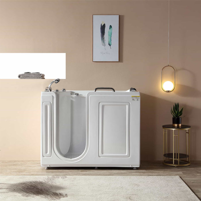 Empava 53" Freestanding Walk-in Whirlpool Bathtub with Left Drain EMPV-53WIT02 Empava