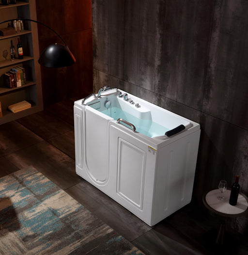 Empava 53" Freestanding Walk-in Whirlpool Bathtub with Left Drain EMPV-53WIT02 Empava