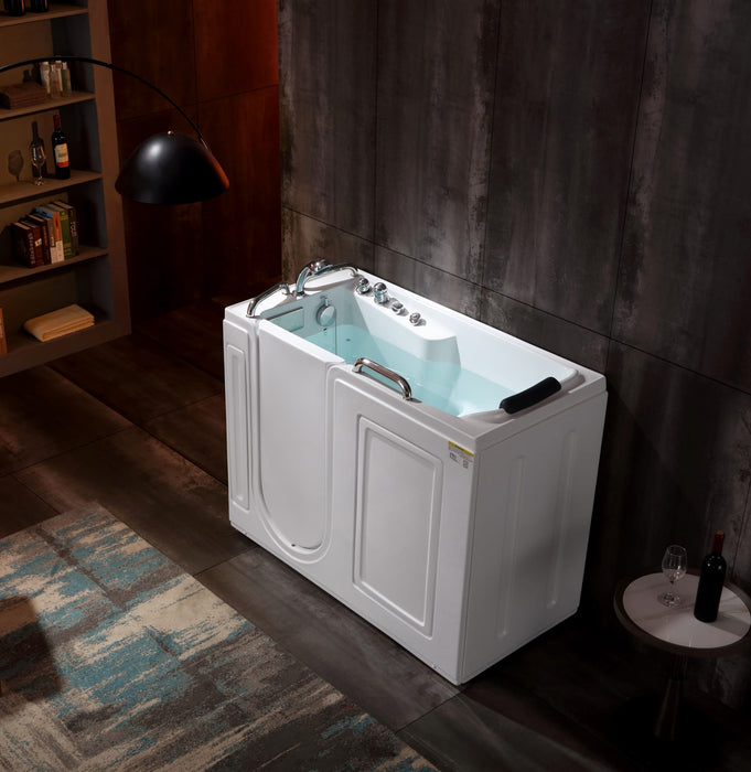 Empava 53" Freestanding Walk-in Whirlpool Bathtub with Left Drain EMPV-53WIT02 Empava