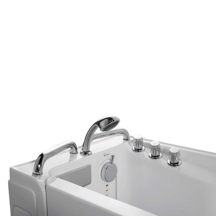 Empava 53" Freestanding Walk-in Soaking Bathtub with Left Drain EMPV-53WIT373 Empava