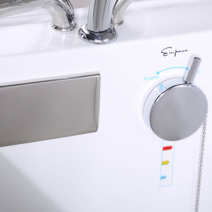 Empava 53" Freestanding Walk-in Soaking Bathtub with Left Drain EMPV-53WIT373 Empava