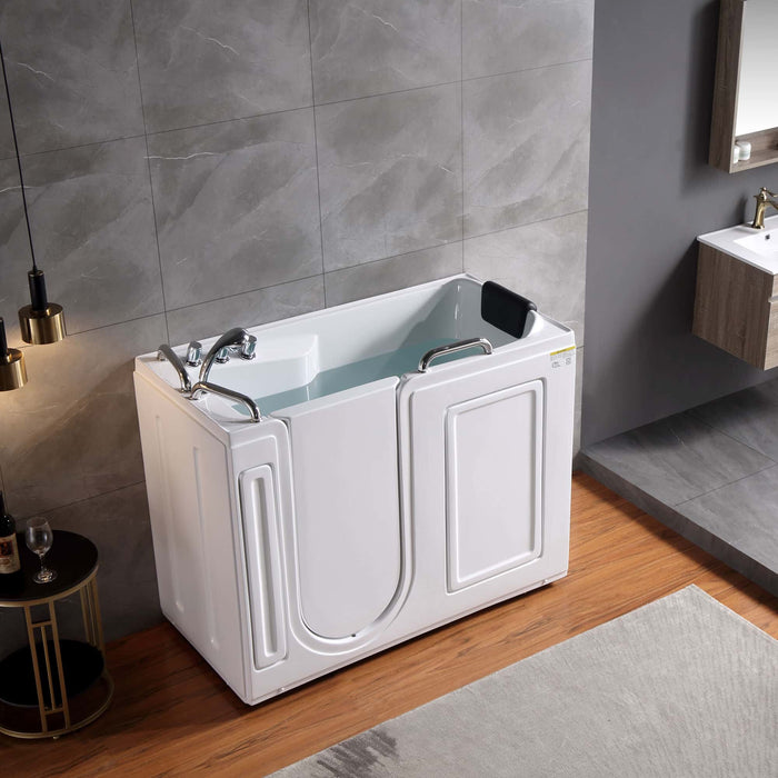 Empava 53" Freestanding Walk-in Soaking Bathtub with Left Drain EMPV-53WIT373 Empava