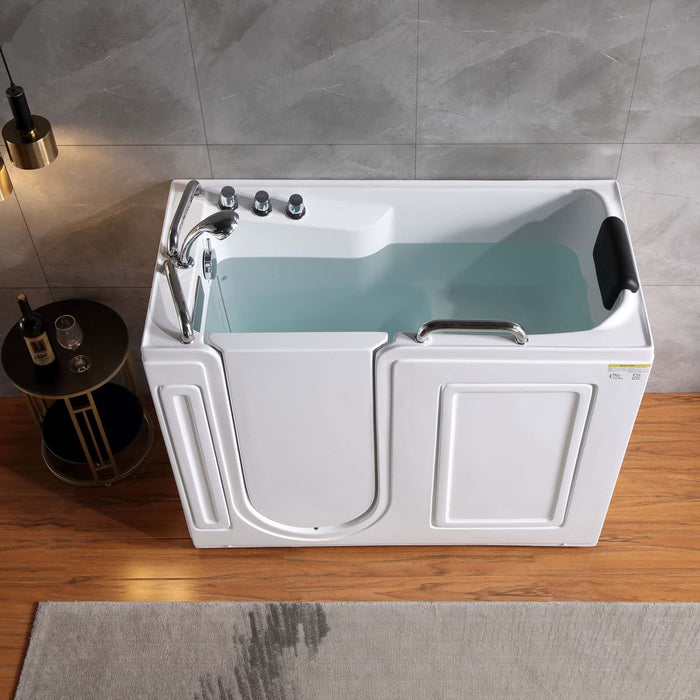 Empava 53" Freestanding Walk-in Soaking Bathtub with Left Drain EMPV-53WIT373 Empava