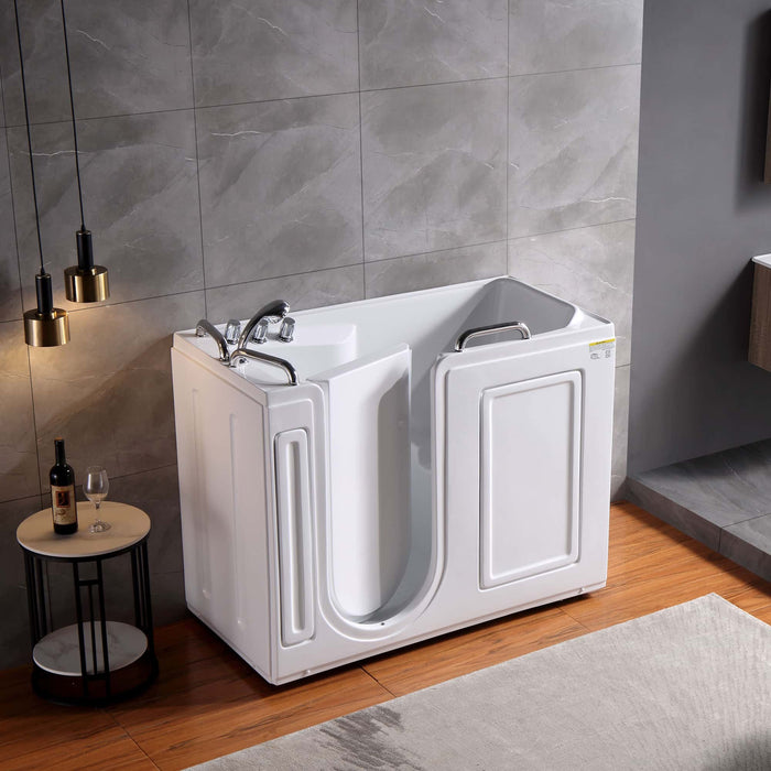 Empava 53" Freestanding Walk-in Soaking Bathtub with Left Drain EMPV-53WIT373 Empava