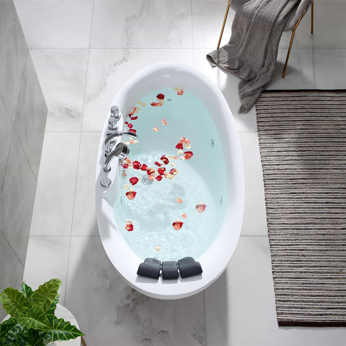 Empava 67" Freestanding Whirlpool Bathtub with Center Drain EMPV-67AIS13 Empava
