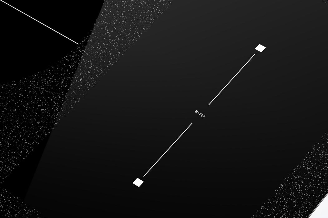 Close-up of the flexi bridge zone markings on the Empava EMPV-IDCF9 induction cooktop