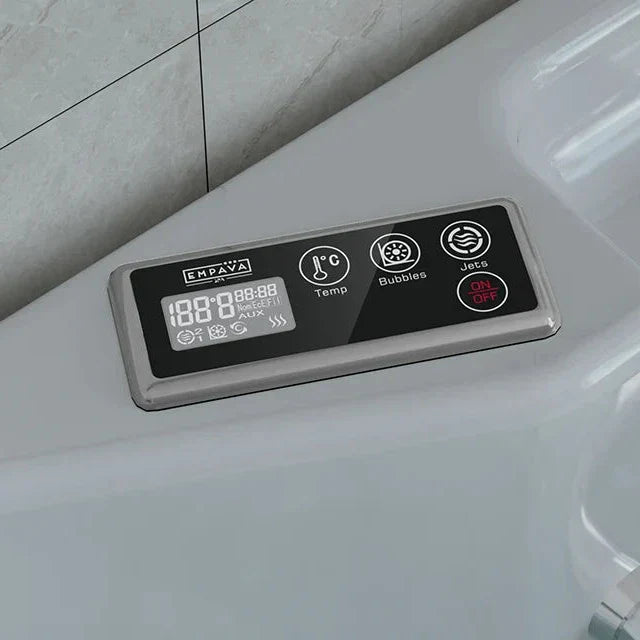 Empava 54" Alcove Inline Heater Whirlpool Walk-in Tub 2.0 Upgraded with Right Drain | EMPV-54WIT08