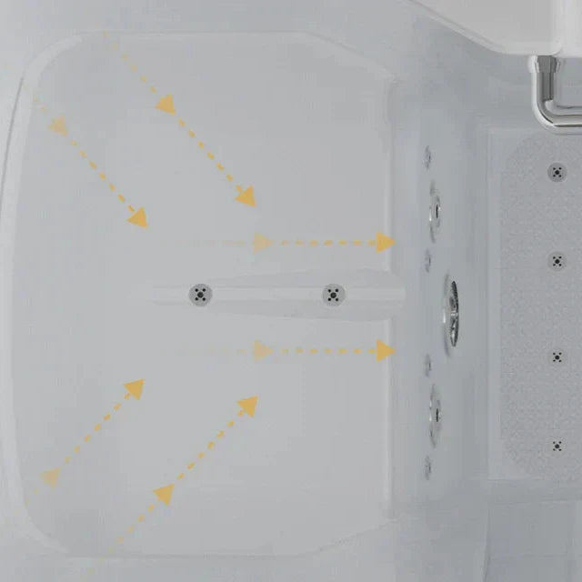 Empava 54" Alcove Inline Heater Whirlpool Walk-in Tub 2.0 Upgraded with Right Drain | EMPV-54WIT08