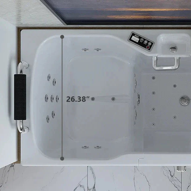 Empava 54" Alcove Inline Heater Whirlpool Walk-in Tub 2.0 Upgraded with Right Drain | EMPV-54WIT08