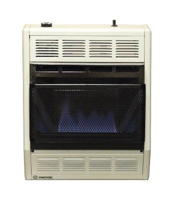 Empire 18" 10,000 BTU White Modulating Hydraulic Thermostat Control, Propane Gas Vent Free Blue Flame Heater