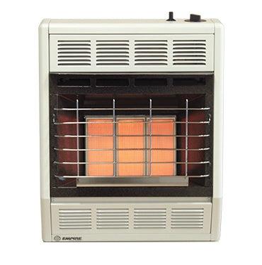 Empire 18" 18,000 BTU White Hydraulic Thermostat Control, Propane Gas Vent Free Infrared Heater