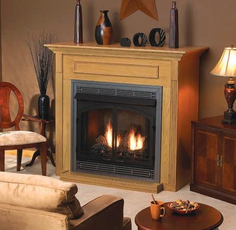 Empire 26" Standard Cabinet Mantel With Base in Oak Finish