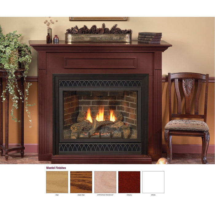 Empire 32" Standard Cabinet Mantel With Base in Cherry Finish